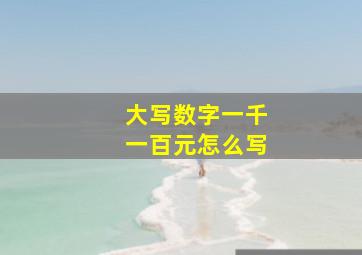 大写数字一千一百元怎么写