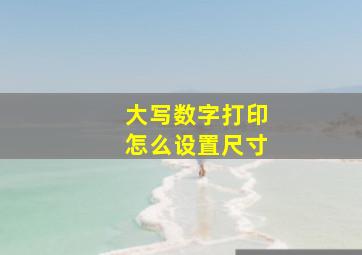 大写数字打印怎么设置尺寸