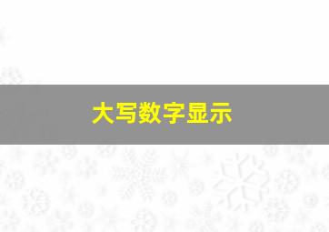 大写数字显示