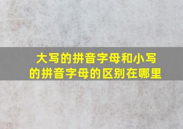 大写的拼音字母和小写的拼音字母的区别在哪里