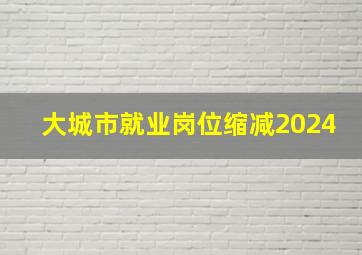 大城市就业岗位缩减2024