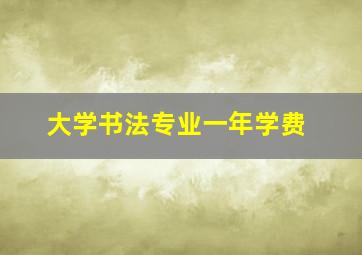 大学书法专业一年学费