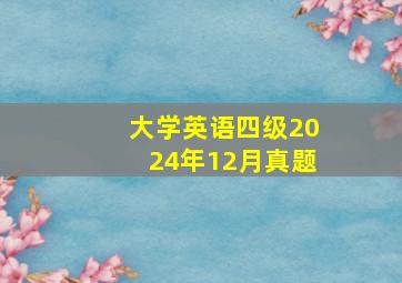 大学英语四级2024年12月真题