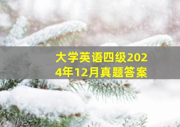 大学英语四级2024年12月真题答案