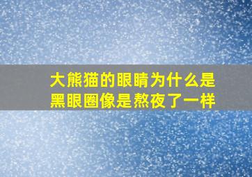 大熊猫的眼睛为什么是黑眼圈像是熬夜了一样