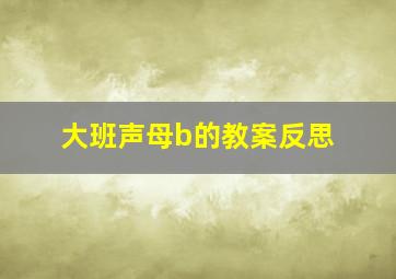 大班声母b的教案反思