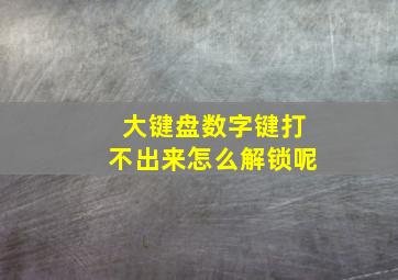 大键盘数字键打不出来怎么解锁呢