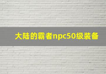 大陆的霸者npc50级装备