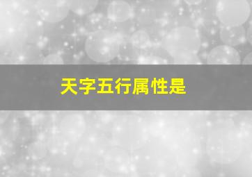 天字五行属性是