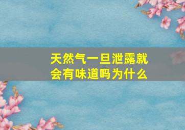 天然气一旦泄露就会有味道吗为什么