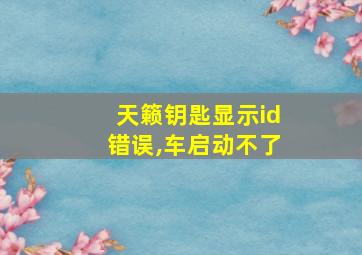 天籁钥匙显示id错误,车启动不了