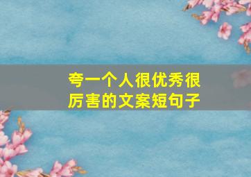 夸一个人很优秀很厉害的文案短句子