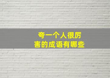 夸一个人很厉害的成语有哪些