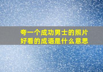 夸一个成功男士的照片好看的成语是什么意思