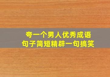 夸一个男人优秀成语句子简短精辟一句搞笑