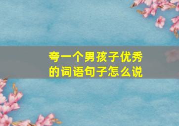 夸一个男孩子优秀的词语句子怎么说