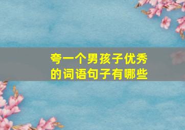 夸一个男孩子优秀的词语句子有哪些