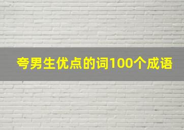 夸男生优点的词100个成语