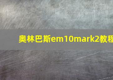 奥林巴斯em10mark2教程