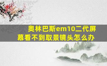 奥林巴斯em10二代屏幕看不到取景镜头怎么办