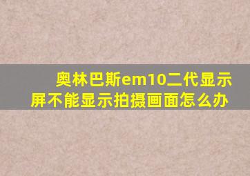 奥林巴斯em10二代显示屏不能显示拍摄画面怎么办