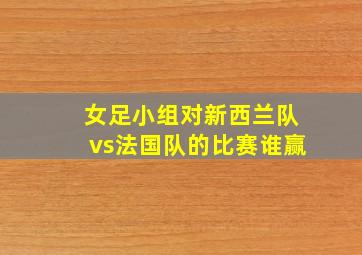 女足小组对新西兰队vs法国队的比赛谁赢