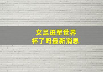 女足进军世界杯了吗最新消息