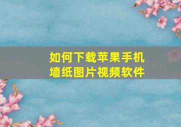 如何下载苹果手机墙纸图片视频软件