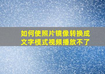 如何使照片镜像转换成文字模式视频播放不了