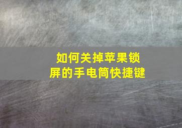 如何关掉苹果锁屏的手电筒快捷键