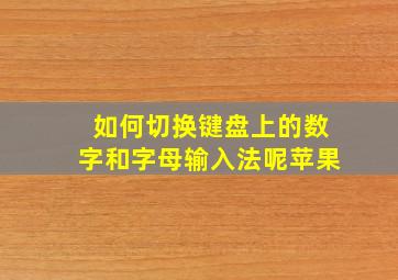 如何切换键盘上的数字和字母输入法呢苹果