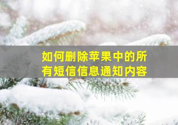 如何删除苹果中的所有短信信息通知内容