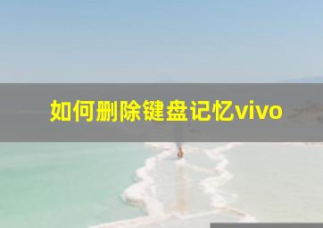 如何删除键盘记忆vivo