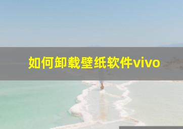 如何卸载壁纸软件vivo