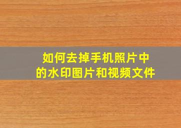 如何去掉手机照片中的水印图片和视频文件