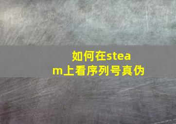 如何在steam上看序列号真伪