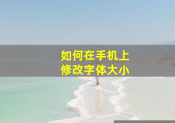 如何在手机上修改字体大小