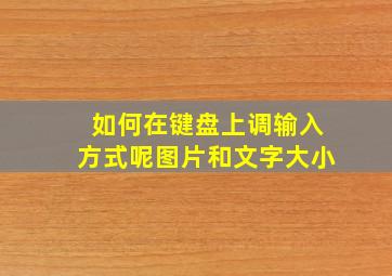 如何在键盘上调输入方式呢图片和文字大小