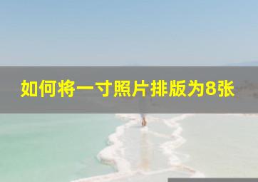 如何将一寸照片排版为8张