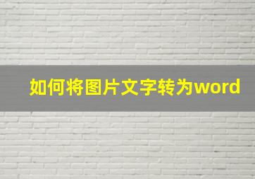 如何将图片文字转为word