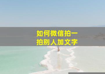 如何微信拍一拍别人加文字