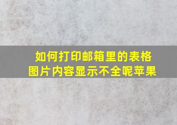 如何打印邮箱里的表格图片内容显示不全呢苹果