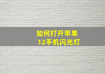 如何打开苹果12手机闪光灯