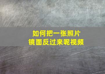 如何把一张照片镜面反过来呢视频