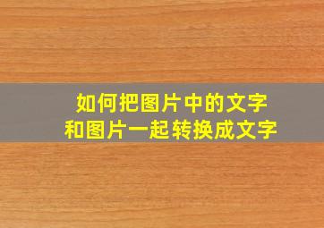 如何把图片中的文字和图片一起转换成文字