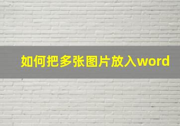 如何把多张图片放入word