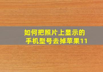 如何把照片上显示的手机型号去掉苹果11