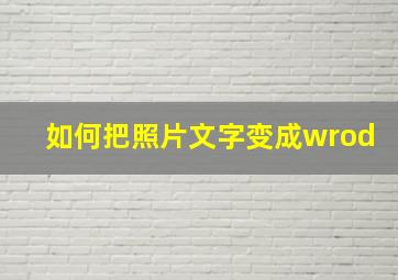 如何把照片文字变成wrod