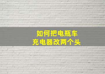 如何把电瓶车充电器改两个头