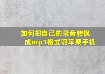 如何把自己的录音转换成mp3格式呢苹果手机